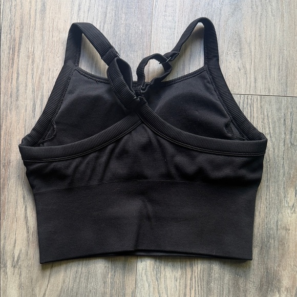 ALO Yoga Black Seamless Longline Sports Bra - Picture 2 of 3